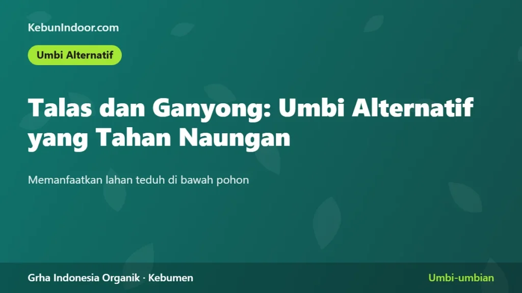 Talas dan Ganyong: Umbi Alternatif yang Tahan Naungan