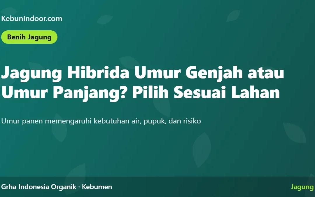 Jagung Hibrida Umur Genjah atau Umur Panjang? Menyesuaikan dengan Lahan dan Musim