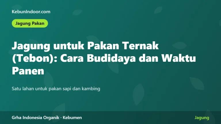 Jagung untuk Pakan Ternak (Tebon): Cara Budidaya dan Waktu Panen