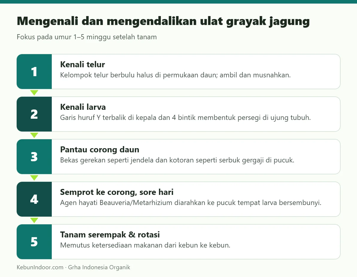 Mengenali dan mengendalikan ulat grayak jagung