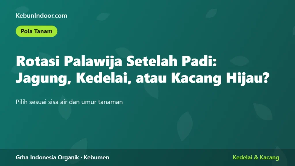 Rotasi Palawija Setelah Padi: Jagung, Kedelai, atau Kacang Hijau?