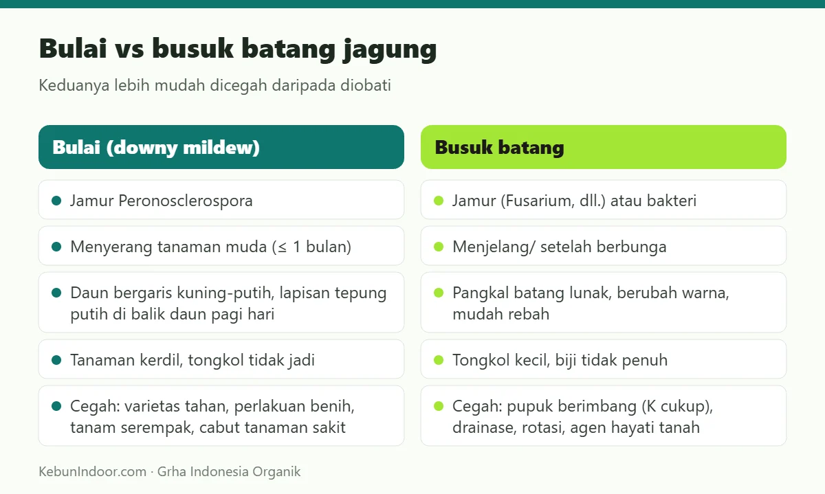 Bulai vs busuk batang jagung