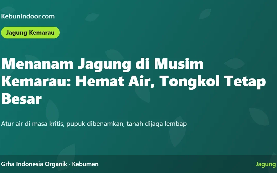 Menanam Jagung di Musim Kemarau: Hemat Air dan Tongkol Tetap Besar