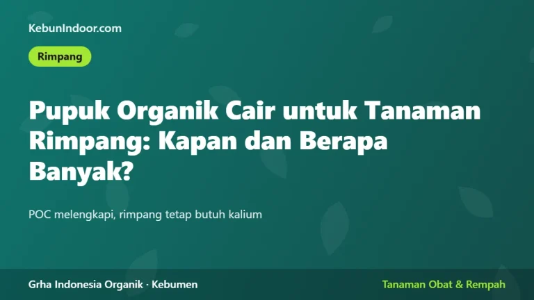 Pupuk Organik Cair untuk Tanaman Rimpang: Kapan dan Berapa Banyak?