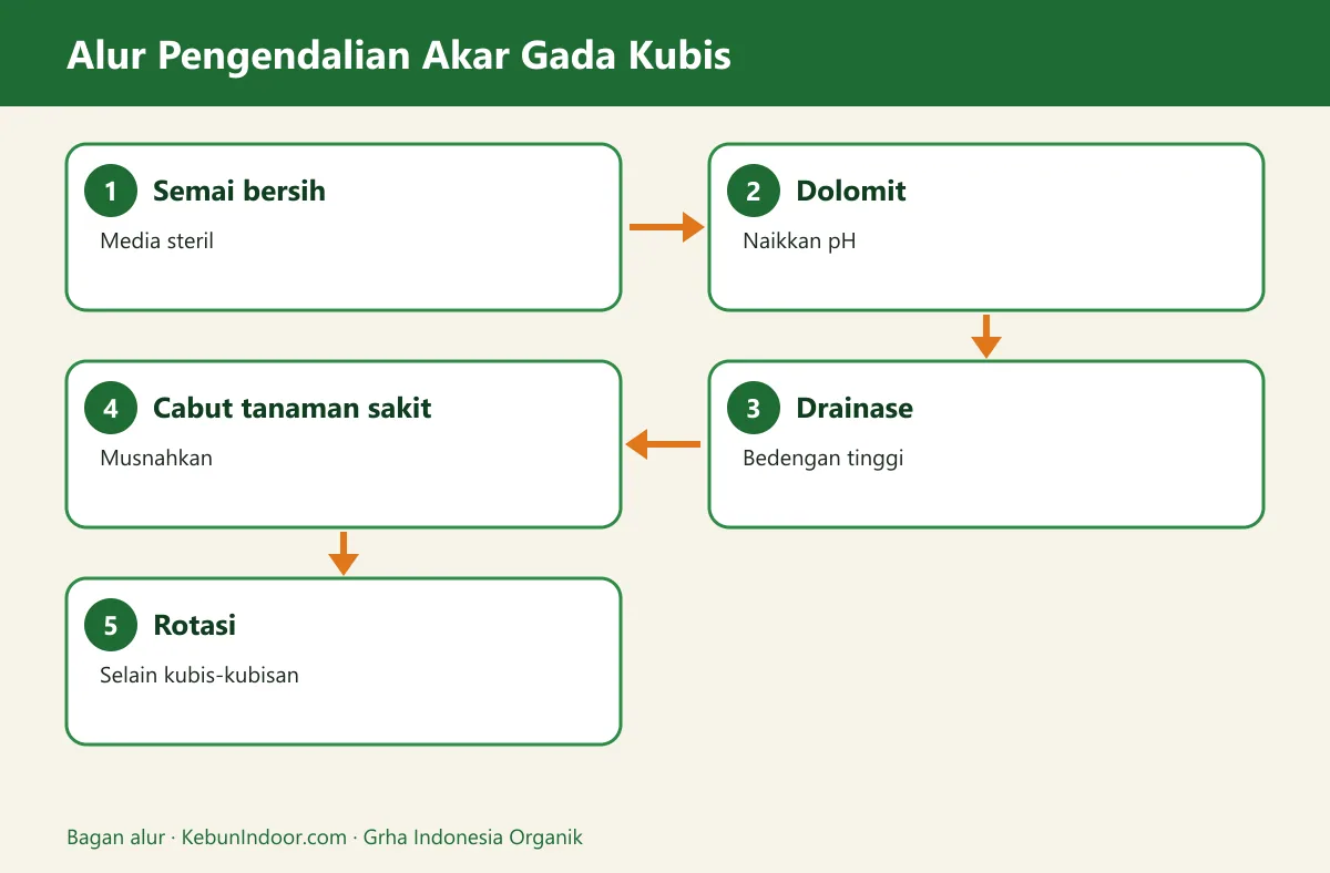 Bagan alur akar gada kubis