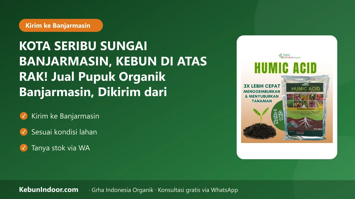 KOTA SERIBU SUNGAI BANJARMASIN, KEBUN DI ATAS RAK! Jual Pupuk Organik Banjarmasin, Dikirim dari Kebumen plus Panduan Sesuai Lahan