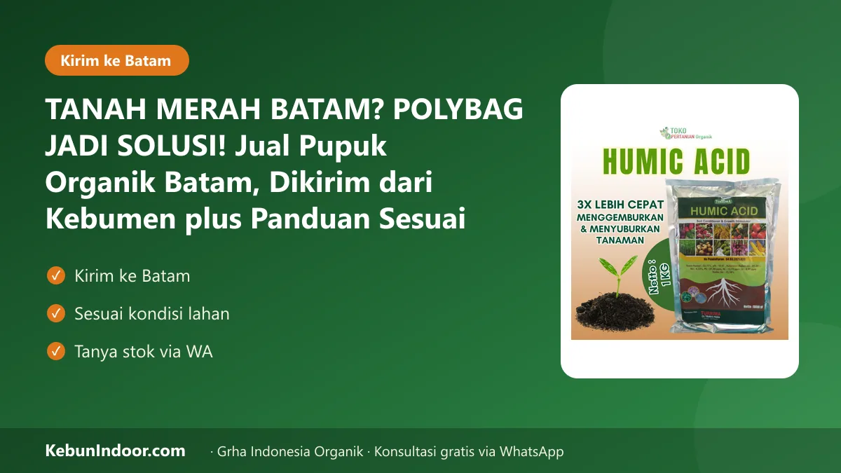 TANAH MERAH BATAM? POLYBAG JADI SOLUSI! Jual Pupuk Organik Batam, Dikirim dari Kebumen plus Panduan Sesuai Lahan