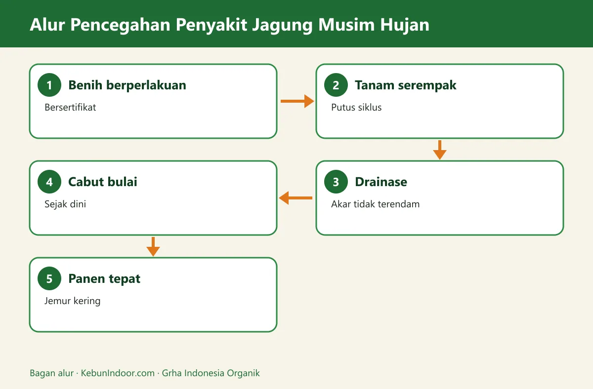 Bagan alur penyakit jagung musim hujan