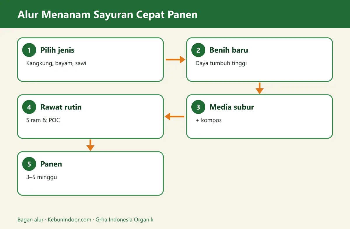 Bagan alur sayuran cepat panen
