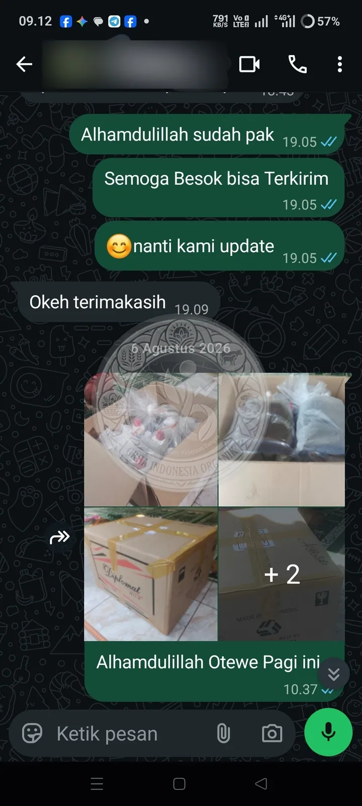 Testimoni Grha Indonesia Organik: paket pupuk dalam pengiriman