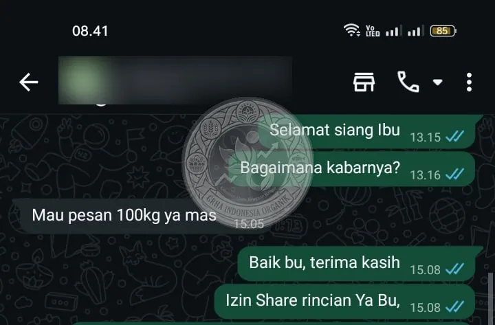 Testimoni Grha Indonesia Organik: order agen: trichoderma 100–150 kg