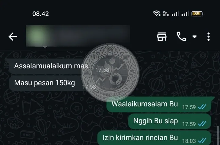 Testimoni Grha Indonesia Organik: order agen: trichoderma 100–150 kg